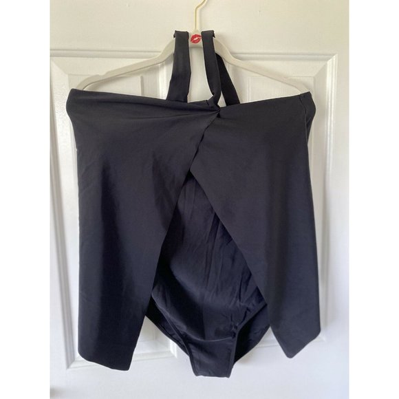 Vintage Swim Suit Womens One Piece Black Bathing Suit Tag says XL Fits L‎ Modest - Picture 6 of 12